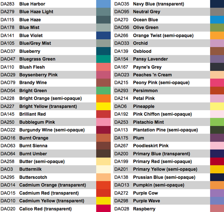 Americana Craft Paint Color Chart - Paint Color Ideas